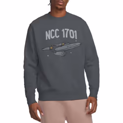 Star Trek Unisex Adult The First Enterprise Sweatshirt - S, Charcoal