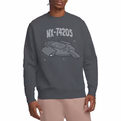 Star Trek Unisex Adult The Defiant Sweatshirt - XL, Charcoal