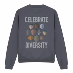 Star Trek Unisex Adult The Celebrate Diversity Sweatshirt - S, Charcoal
