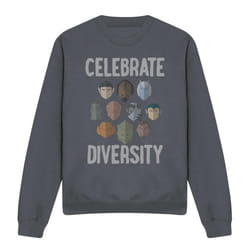 Star Trek Unisex Adult The Celebrate Diversity Sweatshirt - XXL, Charcoal