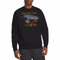 Star Trek Unisex Adult Boldly Did That Sweatshirt - XXL, Black