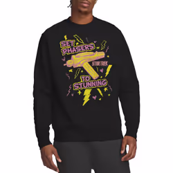 Star Trek Unisex Adult Set Phasers Sweatshirt - XL, Black