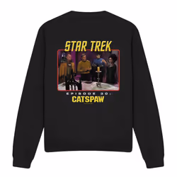 Star Trek Unisex Adult Cat's Paw Sweatshirt - S, Black