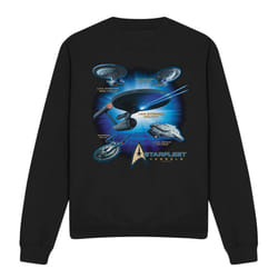 Star Trek Unisex Adult Starfleet Vessels Sweatshirt - M, Black