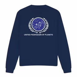 Star Trek Unisex Adult United Federation Logo Sweatshirt - L, Navy