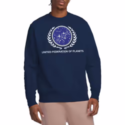 Star Trek Unisex Adult United Federation Logo Sweatshirt - L, Navy
