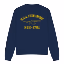 Star Trek Unisex Adult Enterprise Athletic Sweatshirt - XL, Navy