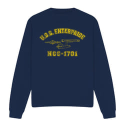 Star Trek Unisex Adult Enterprise Athletic Sweatshirt - XXL, Navy