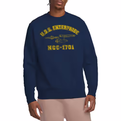 Star Trek Unisex Adult Enterprise Athletic Sweatshirt - XXL, Navy