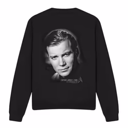 Star Trek Unisex Adult Captain Kirk Portrait Sweatshirt - XL, Black
