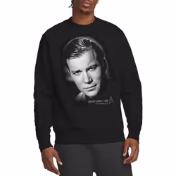Star Trek Unisex Adult Captain Kirk Portrait Sweatshirt - XL, Black