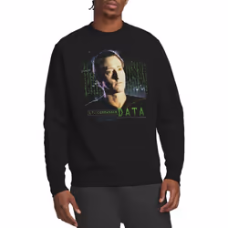 Star Trek Unisex Adult Data Sweatshirt - L, Black