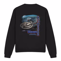 Star Trek Unisex Adult Enterprise NX 01 Sweatshirt - L, Black