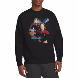 Star Trek Unisex Adult Janeway Sweatshirt - S, Black