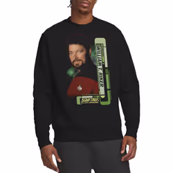 Star Trek Unisex Adult Riker Sweatshirt - M, Black