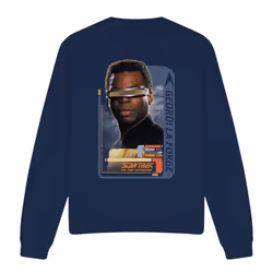 Star Trek Unisex Adult Geordi La Forge Sweatshirt - S, Navy
