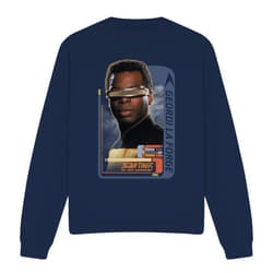 Star Trek Unisex Adult Geordi La Forge Sweatshirt - S, Navy