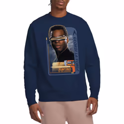 Star Trek Unisex Adult Geordi La Forge Sweatshirt - S, Navy
