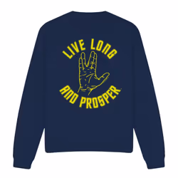 Star Trek Unisex Adult Live Long Hand Sweatshirt - XXL, Navy