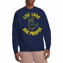 Star Trek Unisex Adult Live Long Hand Sweatshirt - XXL, Navy
