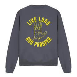 Star Trek Unisex Adult Live Long Hand Sweatshirt - XL, Charcoal