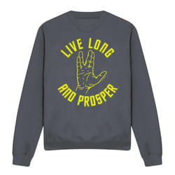 Star Trek Unisex Adult Live Long Hand Sweatshirt - XL, Charcoal