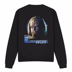 Star Trek Unisex Adult The Next Generation Worf Sweatshirt - S, Black