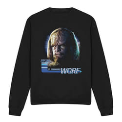 Star Trek Unisex Adult The Next Generation Worf Sweatshirt - S, Black