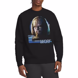 Star Trek Unisex Adult The Next Generation Worf Sweatshirt - S, Black