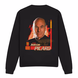 Star Trek Unisex Adult Jean-Luc Picard Sweatshirt - L, Black