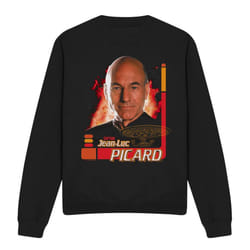 Star Trek Unisex Adult Jean-Luc Picard Sweatshirt - XXL, Black