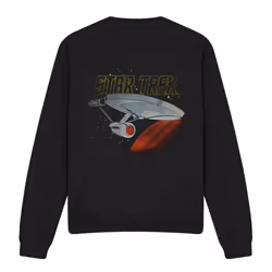 Star Trek Unisex Adult Enterprise Retro Sweatshirt - S, Black