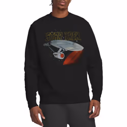 Star Trek Unisex Adult Enterprise Retro Sweatshirt - S, Black