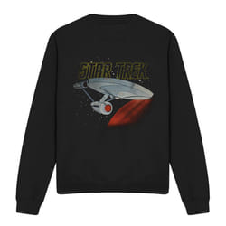 Star Trek Unisex Adult Enterprise Retro Sweatshirt - M, Black