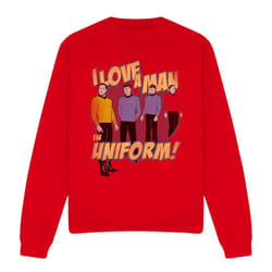 Star Trek Unisex Adult Man in Uniform Sweatshirt - XXL, Red