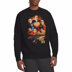 Star Trek Unisex Adult Heart of the Enterprise Sweatshirt - XL, Black