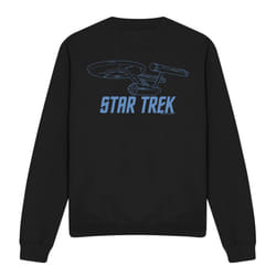 Star Trek Unisex Adult Enterprise Outline Sweatshirt - XXL, Black