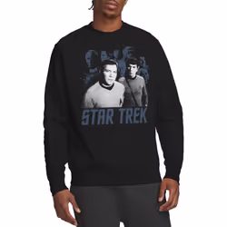 Star Trek Unisex Adult Kirk Spock & Company Sweatshirt - XXL, Black
