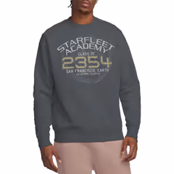 Star Trek Unisex Adult Graduation Captain Sisko Sweatshirt - S, Charcoal