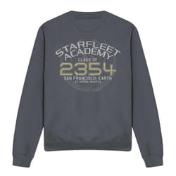 Star Trek Unisex Adult Graduation Captain Sisko Sweatshirt - XXL, Charcoal