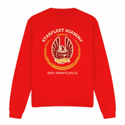 Star Trek Unisex Adult Academy Heraldry Sweatshirt - S, Red