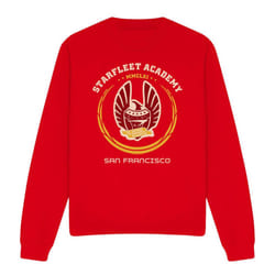 Star Trek Unisex Adult Academy Heraldry Sweatshirt - S, Red