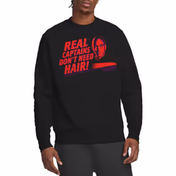 Star Trek Unisex Adult Real Captain Sweatshirt - S, Black