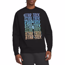 Star Trek Unisex Adult Enterprise Multi Logo Sweatshirt - XL, Black