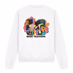 MTV Unisex Adult Expression Sweatshirt - XL, White