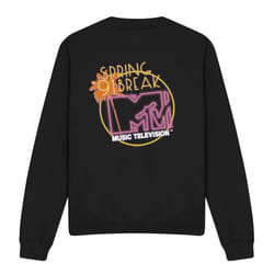 MTV Unisex Adult Spring Break '91 Neon Sign Sweatshirt - XL, Black