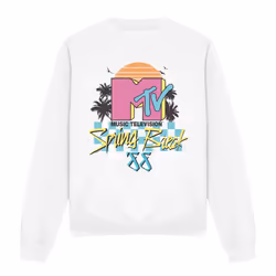 MTV Unisex Adult Spring Break Checkerboard Sweatshirt - M, White