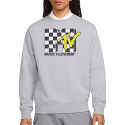 MTV Unisex Adult Checkerboard Logo Sweatshirt - L, Sport Heather