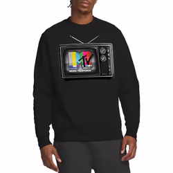 MTV Unisex Adult TV Sweatshirt - L, Black