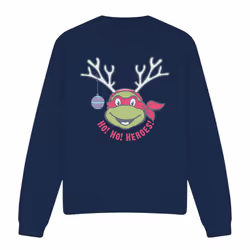 Teenage Mutant Ninja Turtles Unisex Adult Ho Ho Heroes Reindeer Christmas Sweatshirt - XL, Navy